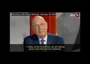 A quote from klaus schwab. microchip implant