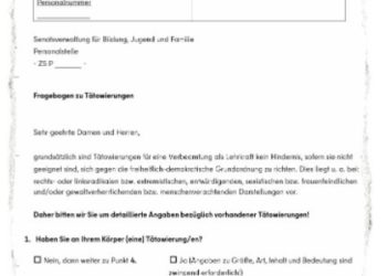 Berliner Bildungssenatorin stoppt intimen Tattoo-Check für angehende Lehrkräfte