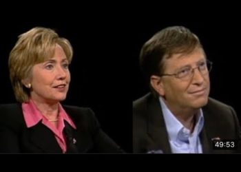 Bill Gates, Klaus Schwab, Henry Kissinger, Hillary Clinton (2002)