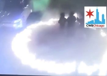 Lawless Chicago: Drag Racer umzingeln Zuschauer mit einem Feuerring – dann lassen sie auf dem Wacker Drive Donuts um sie herum laufen (VIDEO)
