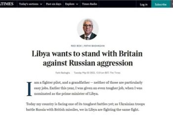 Libyens Premier bestreitet Urheberschaft an einem Londoner Times-Artikel zur Verurteilung Russlands