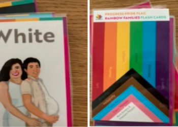 Vorschule in North Carolina unter Beschuss wegen der Verwendung von Lernkarten mit schwangeren Männern, um Kindern Farben beizubringen