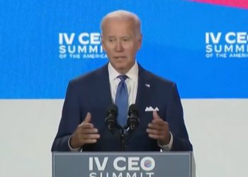Der senile Biden hat Schwierigkeiten, seinen Teleprompter während der Bemerkungen auf dem IV-CEO-Gipfel zu lesen – dann flüstert er die Geschichte über seine Großmutter (VIDEO)