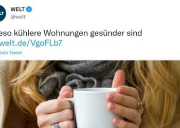 Mediale Begleitung in die "neue Normalität": Kühlere Wohnungen sind laut "Welt" gesünder
