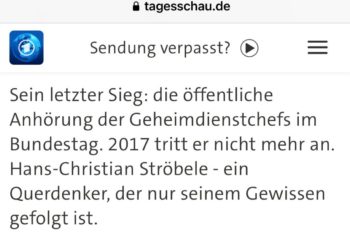 Doch kein "Querdenker"?  Tagesschau rudert bei Grünen-Urgestein Ströbele zurück