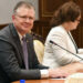 U.S. Assistant Secretary of State for East Asian and Pacific Affairs Daniel J. Kritenbrink (left) listens during a meeting with Cambodias Foreign Minister Prak Sokhonn at the Ministry of Foreign Affairs in Phnom Penh on July 12, 2022. (Tang Chhin Sothy/AFP via Getty Images)