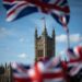 Union Jack flags wave in London, UK, on Sept. 18, 2022. (Loic Venance/AFP via Getty Images)