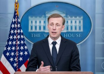White House national security adviser Jake Sullivan speaks at a press briefing at the White House on April 24, 2023. (Andrew Harnik/AP Photo)
