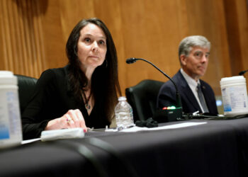 Jen Easterly (L), nominee to be the Director of the Homeland Security Cybersecurity and Infrastructure Security Agency, and Chris Inglis, nominee to be the National Cyber Director, testifies during their confirmation hearing before the Senate Homeland Security and Governmental Affairs Committee in Washington, on June 10, 2021. (Kevin Dietsch/Getty Images)