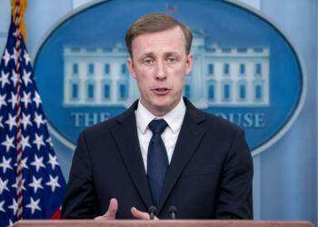 White House national security adviser Jake Sullivan speaks at a press briefing at the White House on April 24, 2023. (Andrew Harnik/AP Photo)