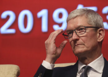 Apple CEO Tim Cook attends the Economic Summit held for the China Development Forum in Beijing, China, on March 23, 2019. (Ng Han Guan/AFP/Getty Images)