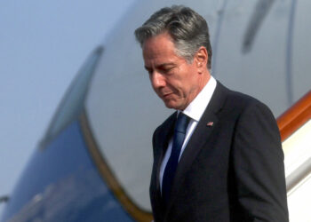 US Secretary of State Antony Blinken arrives in Beijing, China, June 18, 2023. (Leah Millis/Pool/AFP via Getty Images)