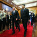 U.S. Secretary of State Antony Blinken (L) walks with China's Foreign Minister Qin Gang (R) ahead of a meeting at the Diaoyutai State Guesthouse in Beijing on June 18, 2023. (Leah Millis/Pool/AFP via Getty Images)