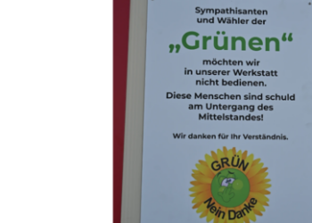 Schwäbischer Handwerksmeister arbeitet nicht mehr für Mitglieder und Wähler der Grünen