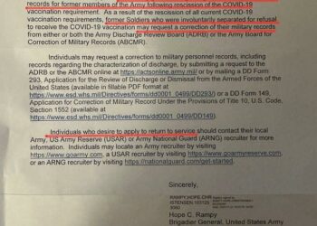 Ungeimpfte entlassene US-Soldaten sollen zurück in die Armee