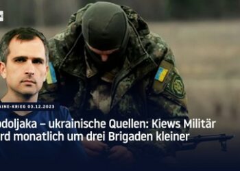 Podoljaka – Ukrainische Quellen: Kiews Militär wird monatlich um drei Brigaden kleiner