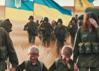 Sobald massenweise Frauen im Ukraine-Krieg fallen, fordert Kiew die Kinder zu Rache auf