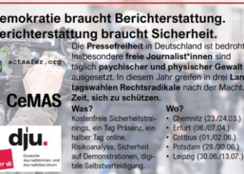 Krisengebiet Ostdeutschland: Journalisten-Union bietet Sicherheitstrainings an