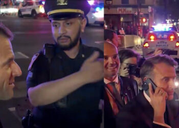 Macron von der New Yorker Polizei gestoppt (VIDEO)