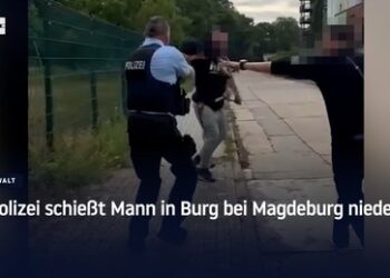 Polizist schießt Messermann nieder: Video aus Burg geht viral und sorgt für Diskussionen (Video)
